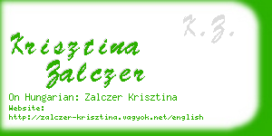 krisztina zalczer business card